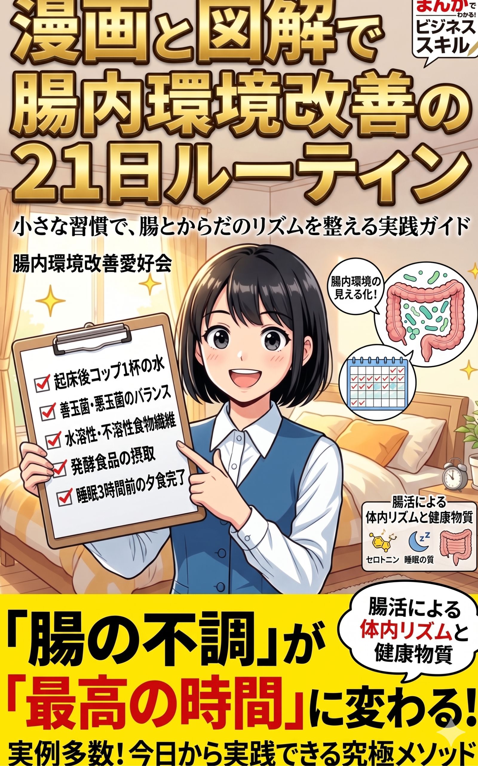 漫画と図解で腸内環境改善の２１日ルーティン 表紙